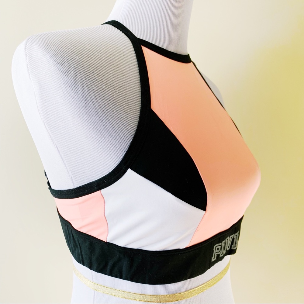 Victoria’s Secret VS PINK Coral Sports Bra Top Adjustable Size Large - Picture 2 of 7